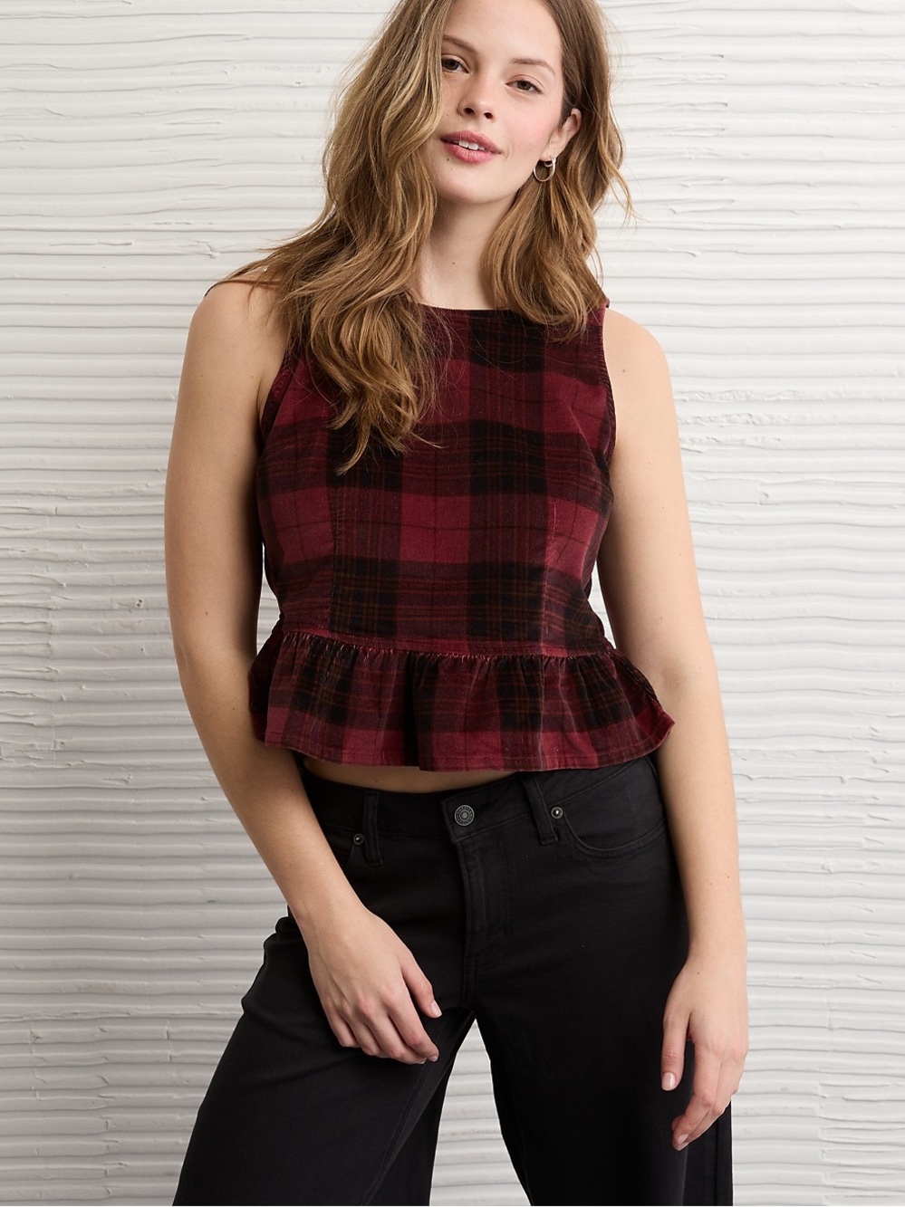NWT AE Back Bow Peplum Tank Top